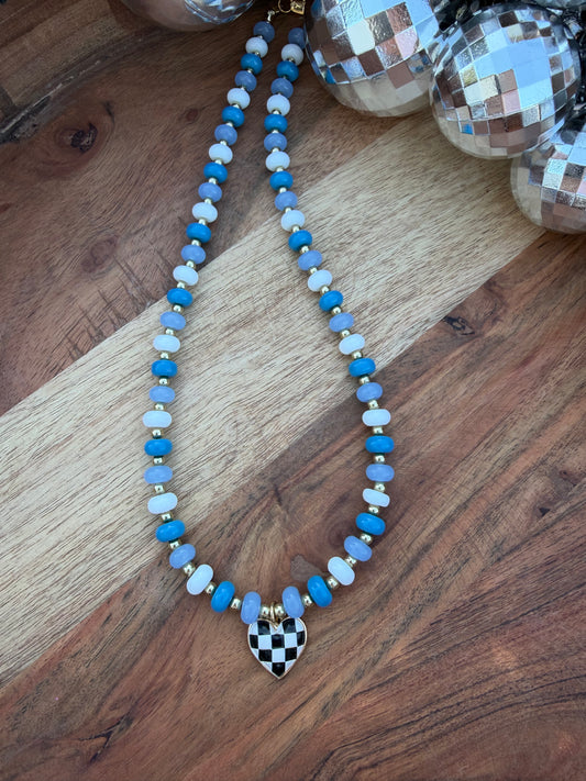 Checkered Heart Necklace