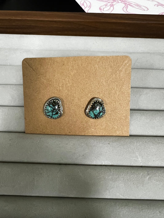 Turquoise Crackle Earrings