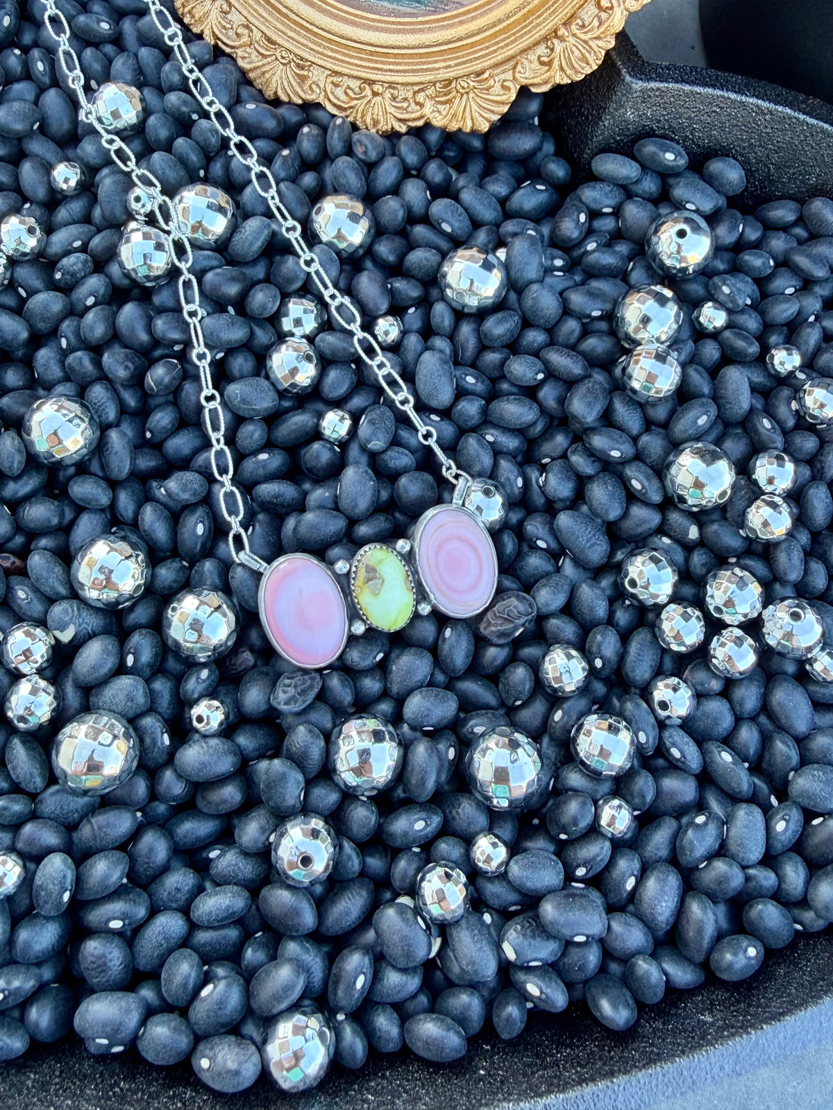 Pink Conch & Palomino Necklace