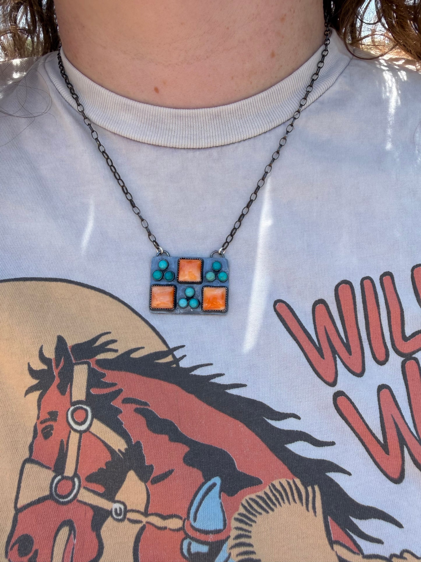 Checkered in Stone Necklace