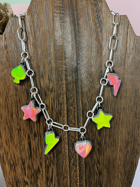 •Neon Lights Charm Necklace•